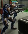 A pair of Commando NPCs, wielding a Karma AR-50 and TK Aphelion.